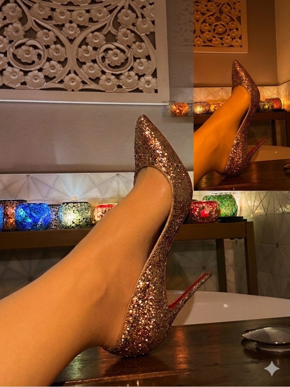 Christian Louboutin Multicolor Glitter Heels